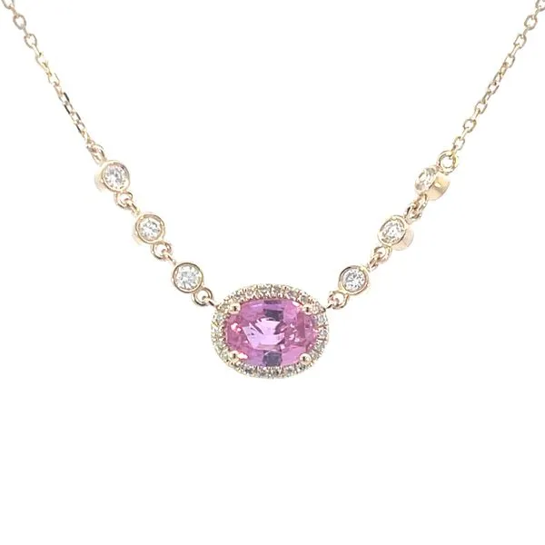 Pink tourmaline & diamond necklace-adjustabe Image 4 Bryan Jewelry Prattville, AL