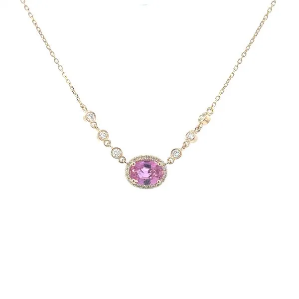 Pink tourmaline & diamond necklace-adjustabe Image 5 Bryan Jewelry Prattville, AL