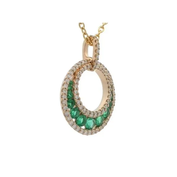 Emerald and Diamond necklace in 14ky Image 2 Bryan Jewelry Prattville, AL