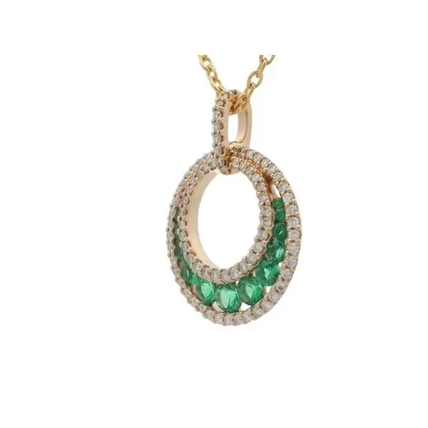 Emerald and Diamond necklace in 14ky Image 3 Bryan Jewelry Prattville, AL