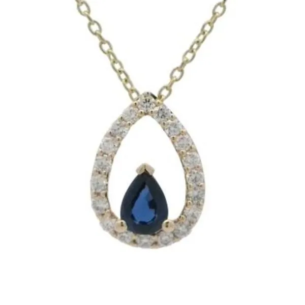 Sapphire and diamond necklace in 14k yellow gold Bryan Jewelry Prattville, AL