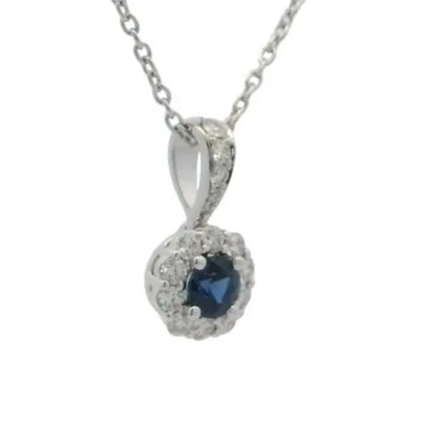 Sapphire and diamond necklace in 14k white gold Image 2 Bryan Jewelry Prattville, AL