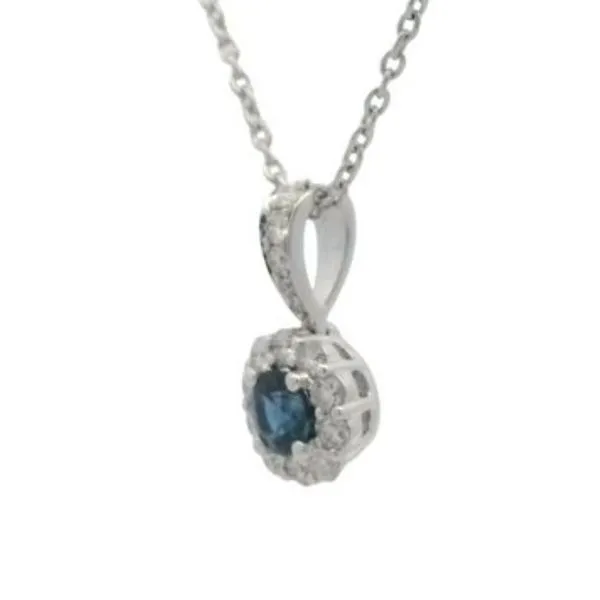 Sapphire and diamond necklace in 14k white gold Image 3 Bryan Jewelry Prattville, AL