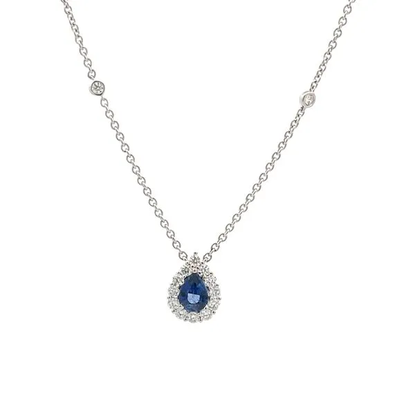 Pear Shaped Sapphire & Diamond Necklace Bryan Jewelry Prattville, AL