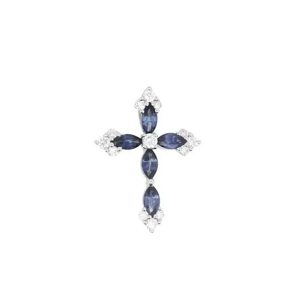Sapphire & Diamond 18kw Cross-18kw specialty chain Image 2 Bryan Jewelry Prattville, AL