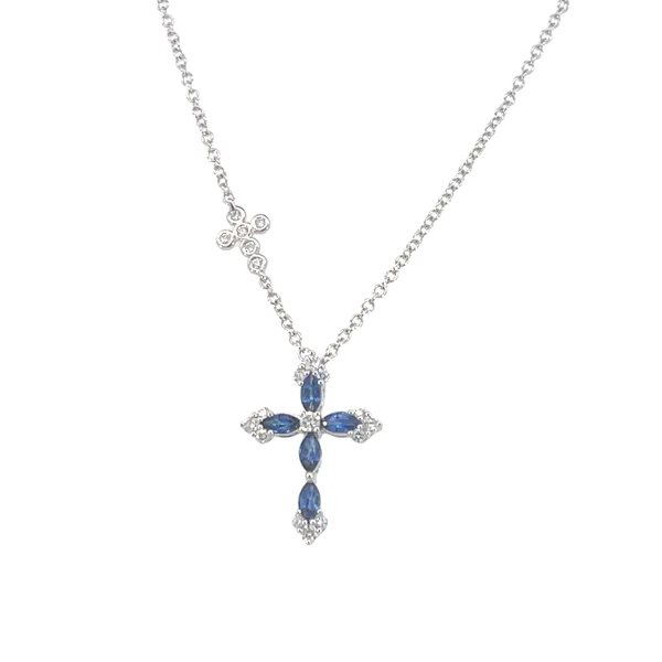 Sapphire & Diamond 18kw Cross-18kw specialty chain Bryan Jewelry Prattville, AL