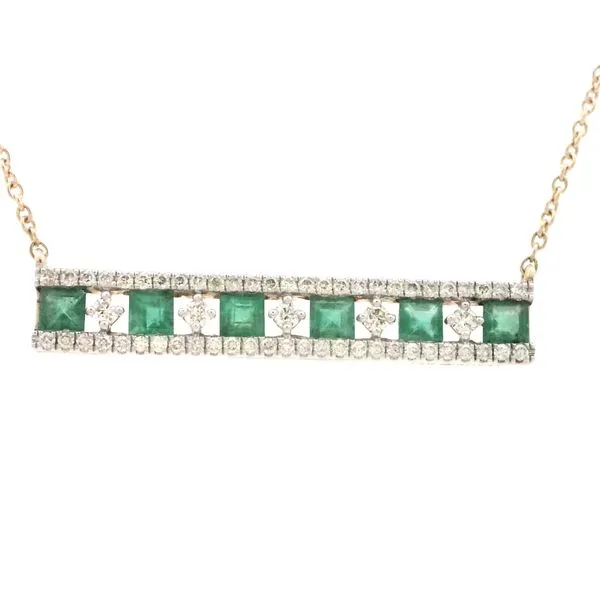 Emerald & Diamond Trapeze Necklace-14ky Bryan Jewelry Prattville, AL