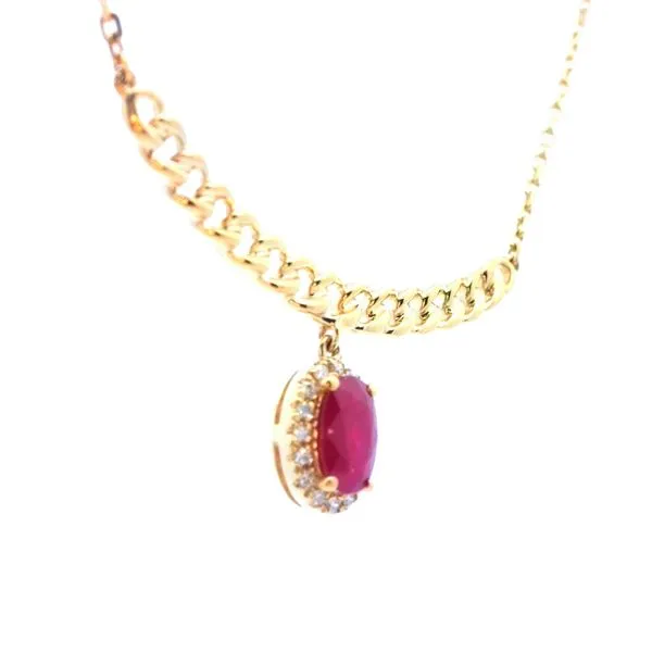 Ruby & Diamond Necklace-14ky Image 2 Bryan Jewelry Prattville, AL
