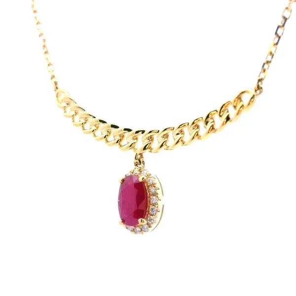 Ruby & Diamond Necklace-14ky Image 4 Bryan Jewelry Prattville, AL