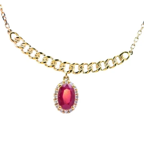 Ruby & Diamond Necklace-14ky Bryan Jewelry Prattville, AL