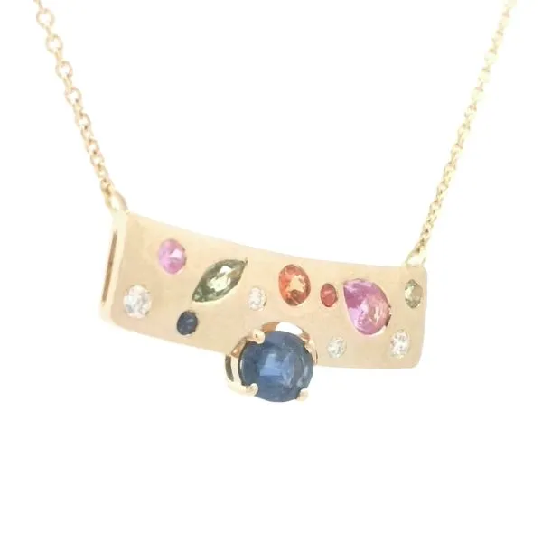 Confetti Collection Sapphire & Diamond Necklace Image 2 Bryan Jewelry Prattville, AL