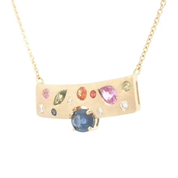 Confetti Collection Sapphire & Diamond Necklace Image 4 Bryan Jewelry Prattville, AL
