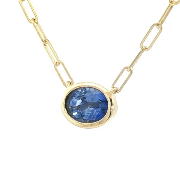 Sapphire Necklace in 14k yellow gold Image 3 Bryan Jewelry Prattville, AL