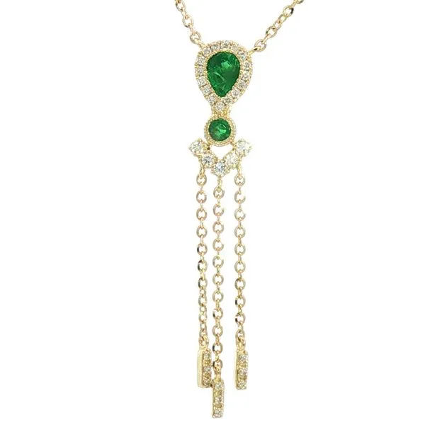 Y-Drop Emerald & Diamond Necklace in 14ky Bryan Jewelry Prattville, AL