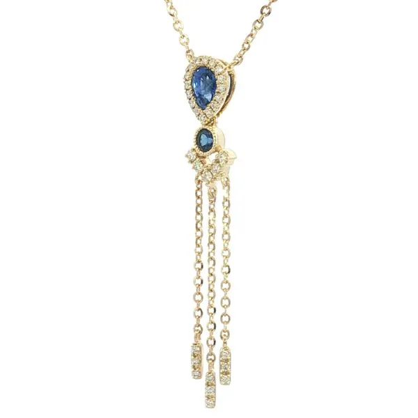 Sapphire & Diamond Necklace in 14ky Image 3 Bryan Jewelry Prattville, AL