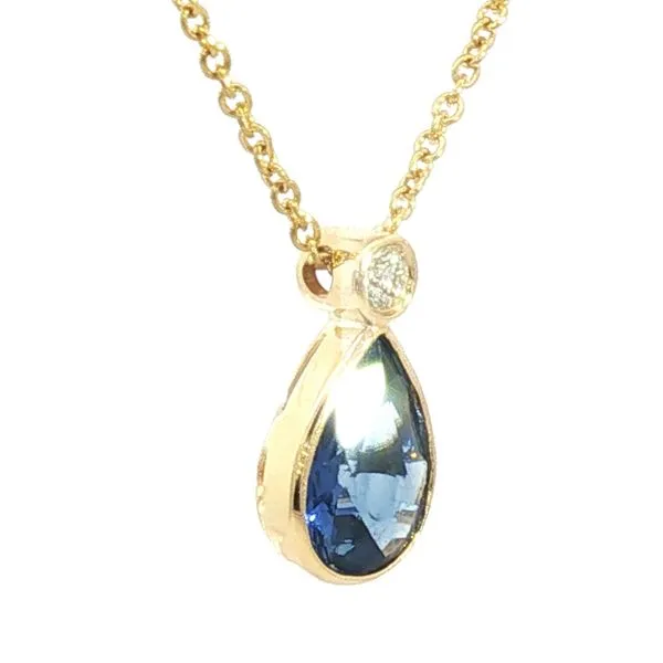 Sapphire & Diamond Necklace in 18ky Image 2 Bryan Jewelry Prattville, AL