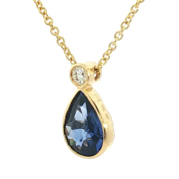 Sapphire & Diamond Necklace in 18ky Image 3 Bryan Jewelry Prattville, AL