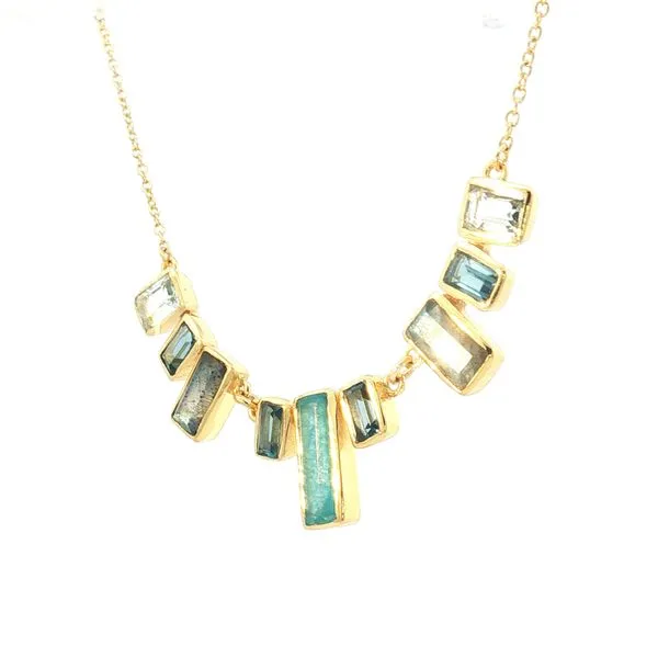 Multicolor skyline necklace in 18k gold plated sterling silver Image 2 Bryan Jewelry Prattville, AL