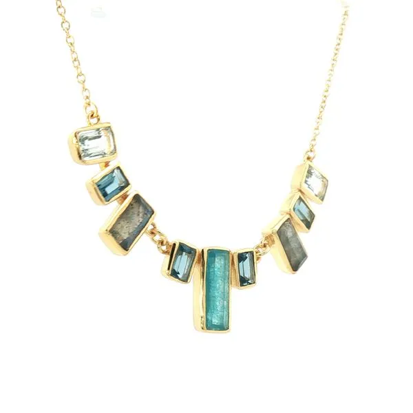 Multicolor skyline necklace in 18k gold plated sterling silver Image 3 Bryan Jewelry Prattville, AL