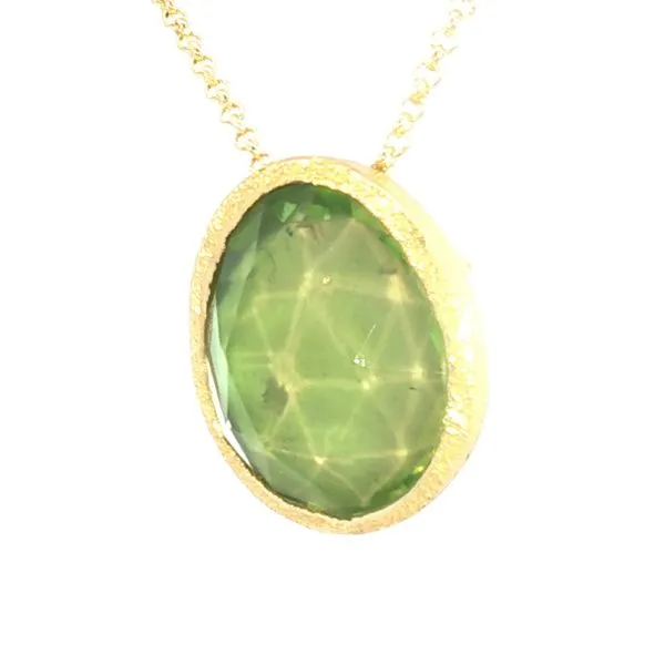 Pendant with Green Amethyst in 18k gold plating Image 2 Bryan Jewelry Prattville, AL