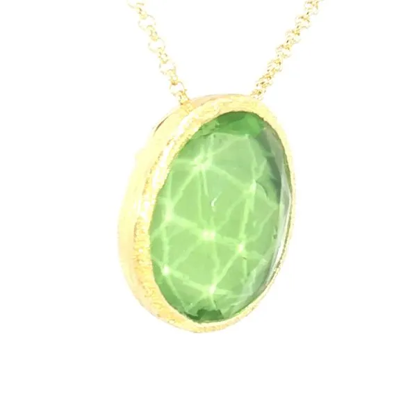 Pendant with Green Amethyst in 18k gold plating Image 3 Bryan Jewelry Prattville, AL