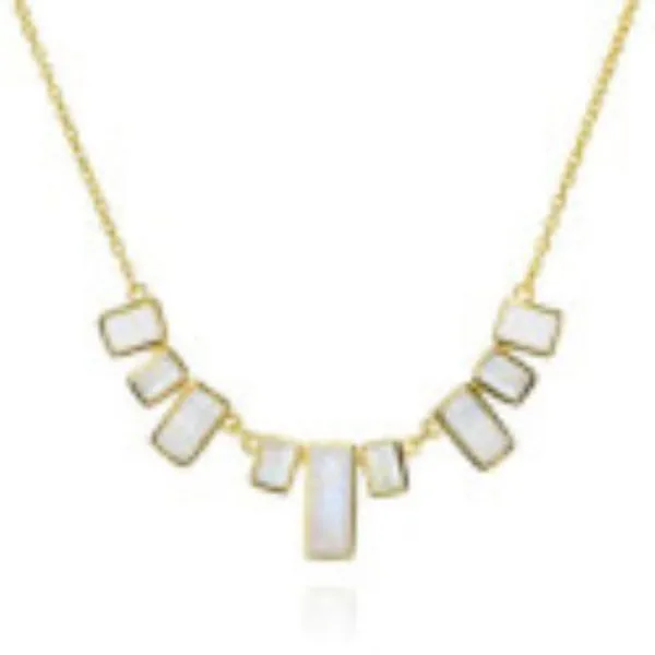 Jorge Revilla Skyling Necklace with Rainbow Moonstone in sterling silver plated with 18k gold vermeil Bryan Jewelry Prattville, AL