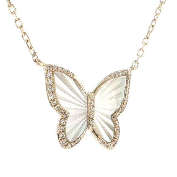 Radiant Grace: Mother of Pearl Butterfly Pendant Image 2 Bryan Jewelry Prattville, AL