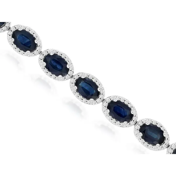Sapphire & Diamond Bracelet-14kw Bryan Jewelry Prattville, AL