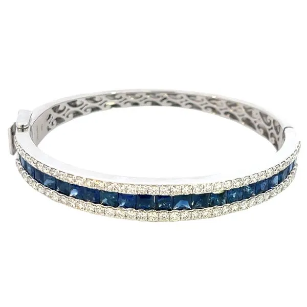 Sapphire & Diamond Bangle Bracelet Image 2 Bryan Jewelry Prattville, AL