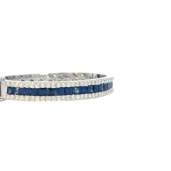 Sapphire & Diamond Bangle Bracelet Image 5 Bryan Jewelry Prattville, AL
