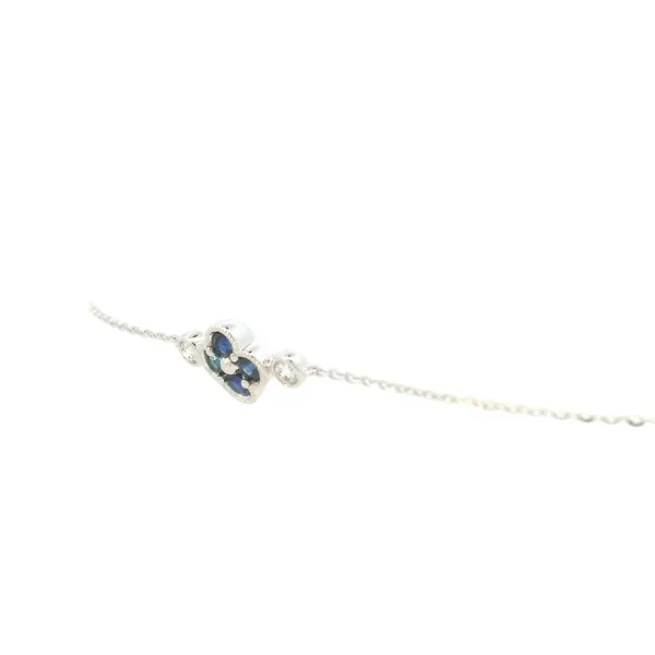 14kw Sapphire & Diamond Floral Motif Fixed Station Bracelet Image 3 Bryan Jewelry Prattville, AL