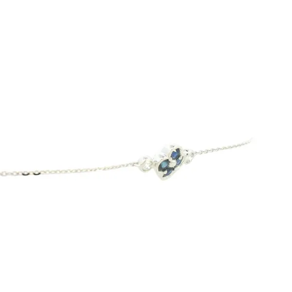 14kw Sapphire & Diamond Floral Motif Fixed Station Bracelet Image 5 Bryan Jewelry Prattville, AL
