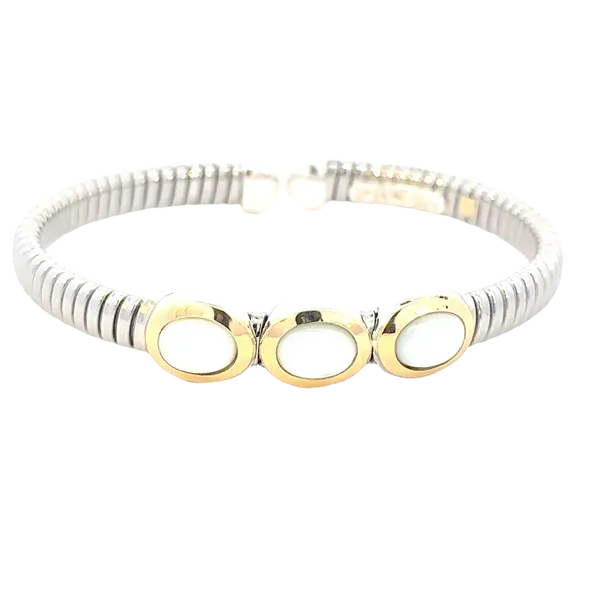 Three Stone Mother of Pearl Cuff Bangle Bryan Jewelry Prattville, AL