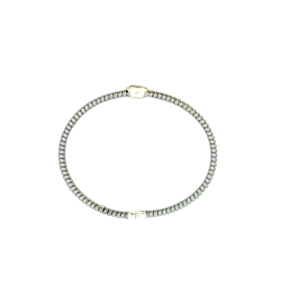 Mother of Pearl stainless & 14ky Bangle Image 2 Bryan Jewelry Prattville, AL