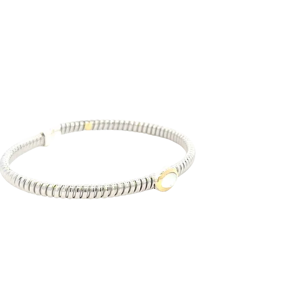 Mother of Pearl stainless & 14ky Bangle Image 3 Bryan Jewelry Prattville, AL