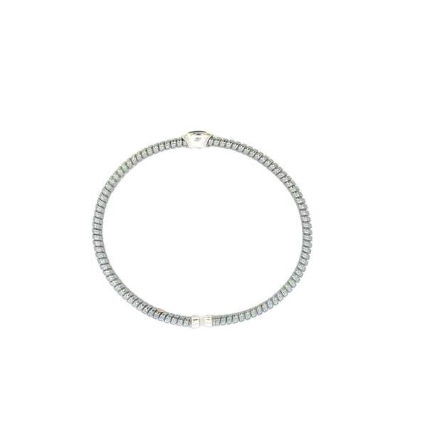 Lapis and stainless with 14ky accent Cuff Bangle Image 3 Bryan Jewelry Prattville, AL