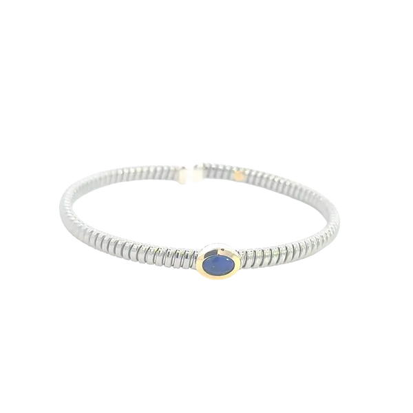 Lapis and stainless with 14ky accent Cuff Bangle Bryan Jewelry Prattville, AL