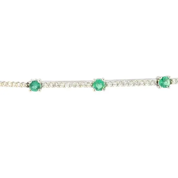 Emerald & Diamond Bracelet in 14kw Image 2 Bryan Jewelry Prattville, AL