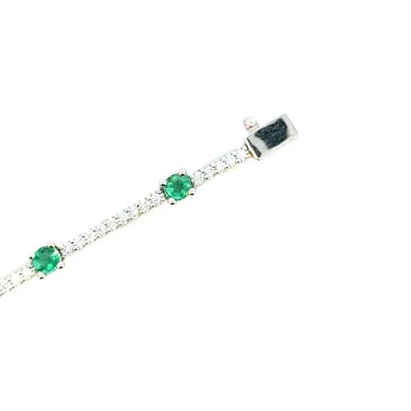 Emerald & Diamond Bracelet in 14kw Image 3 Bryan Jewelry Prattville, AL