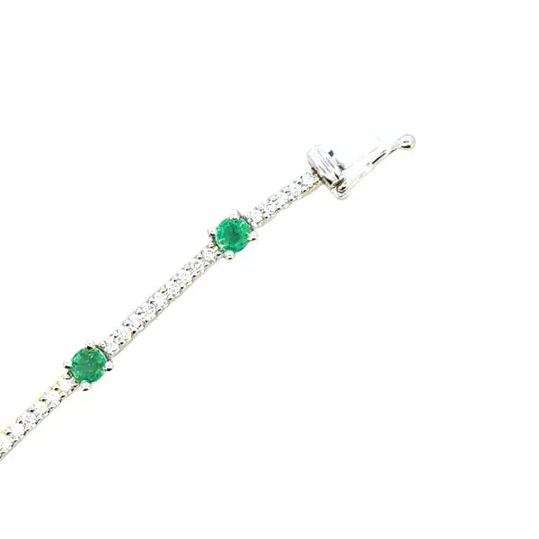 Emerald & Diamond Bracelet in 14kw Image 4 Bryan Jewelry Prattville, AL