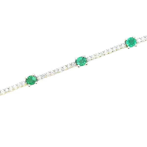 Emerald & Diamond Bracelet in 14kw Bryan Jewelry Prattville, AL