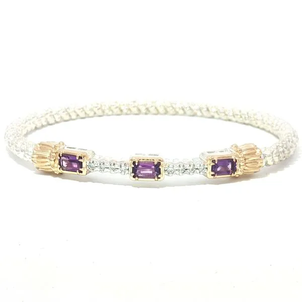 Vahan Amethyst & Diamond Bracelet in SS & 14ky Image 2 Bryan Jewelry Prattville, AL
