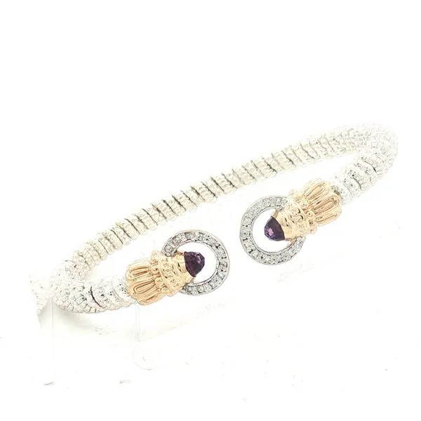 Vahan Amethyst & Diamond 4mm Bracelet in SS & 14ky Bryan Jewelry Prattville, AL