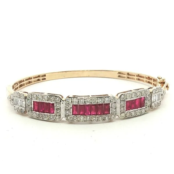 Radiant Reflections: Ruby & Diamond Bangle Bracelet Bryan Jewelry Prattville, AL