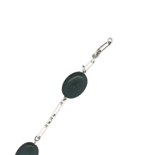 Sterling Silver Fancy Link Station to Station Onyx Bracelet-Midnight Allure: Onyx Station Bracelet Image 3 Bryan Jewelry Prattville, AL