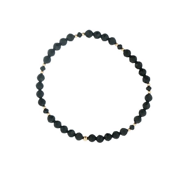 Dee Berkley Black Spinel & Gold Filled Stretch Bracelet Image 2 Bryan Jewelry Prattville, AL