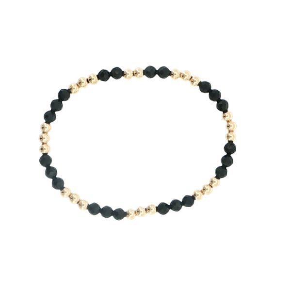 Dee Berkley Black Spinel & Gold Filled Stretch Bracelet Image 2 Bryan Jewelry Prattville, AL