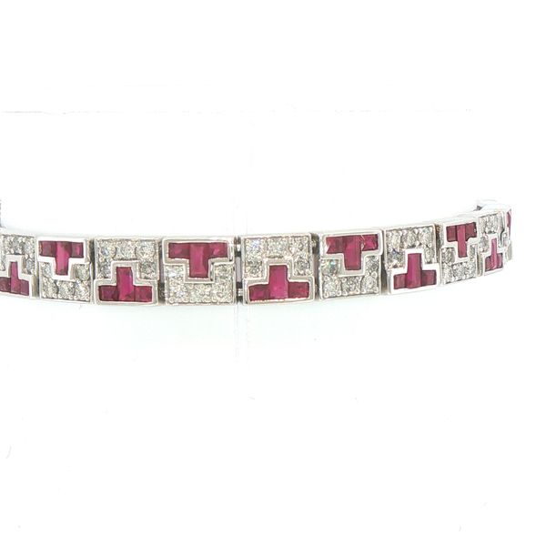 Art Deco Ruby & Diamond Bracelet Image 2 Bryan Jewelry Prattville, AL