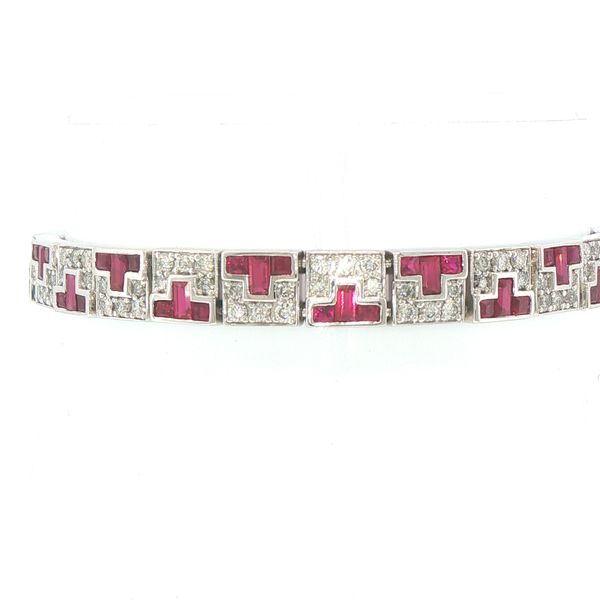 Art Deco Ruby & Diamond Bracelet Image 3 Bryan Jewelry Prattville, AL