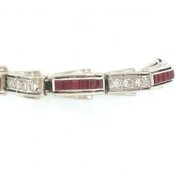 Art Deco Ruby & Diamond Bracelet Image 2 Bryan Jewelry Prattville, AL